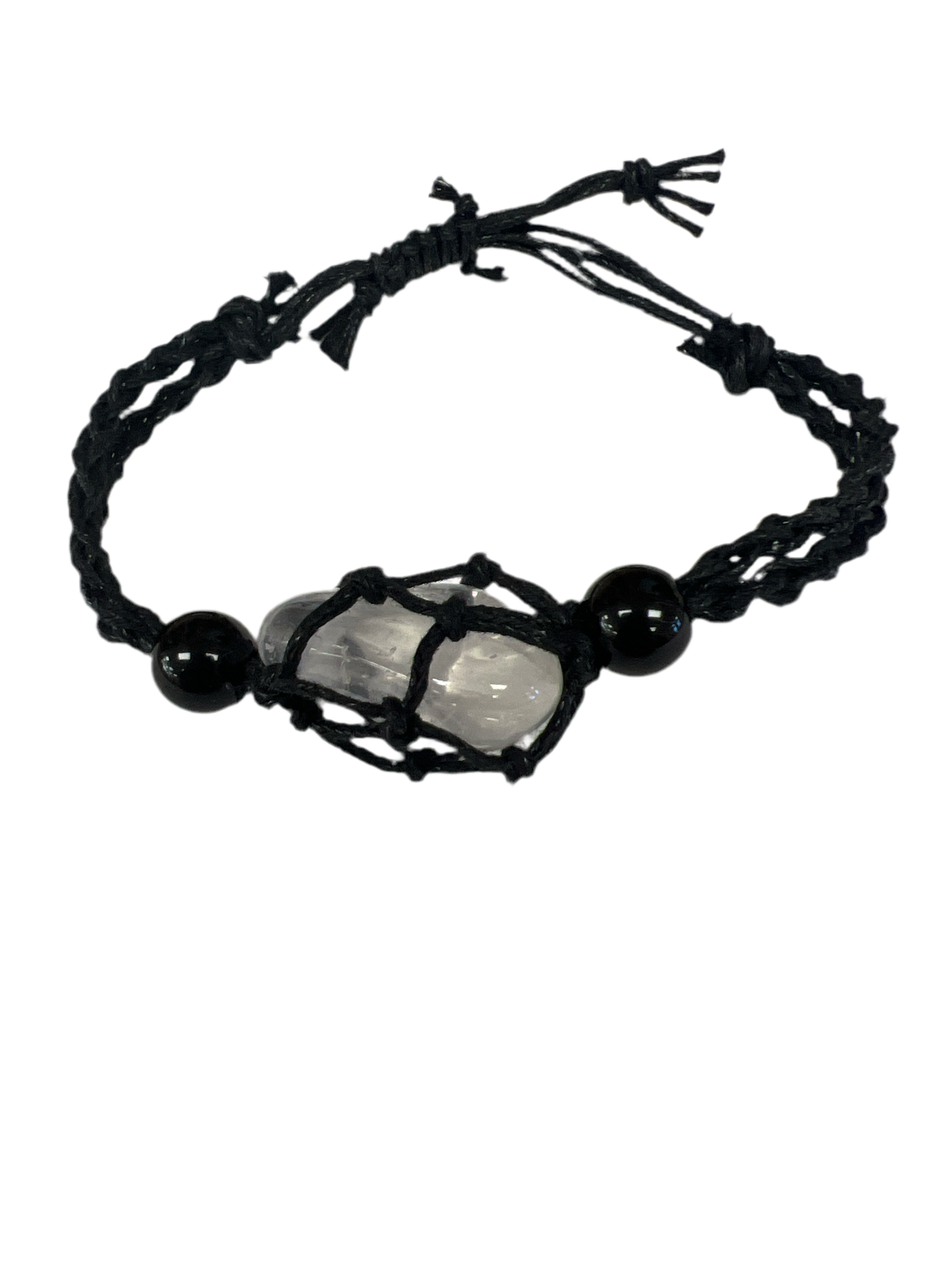 Black Crystal Stone Cage Holder Bracelet