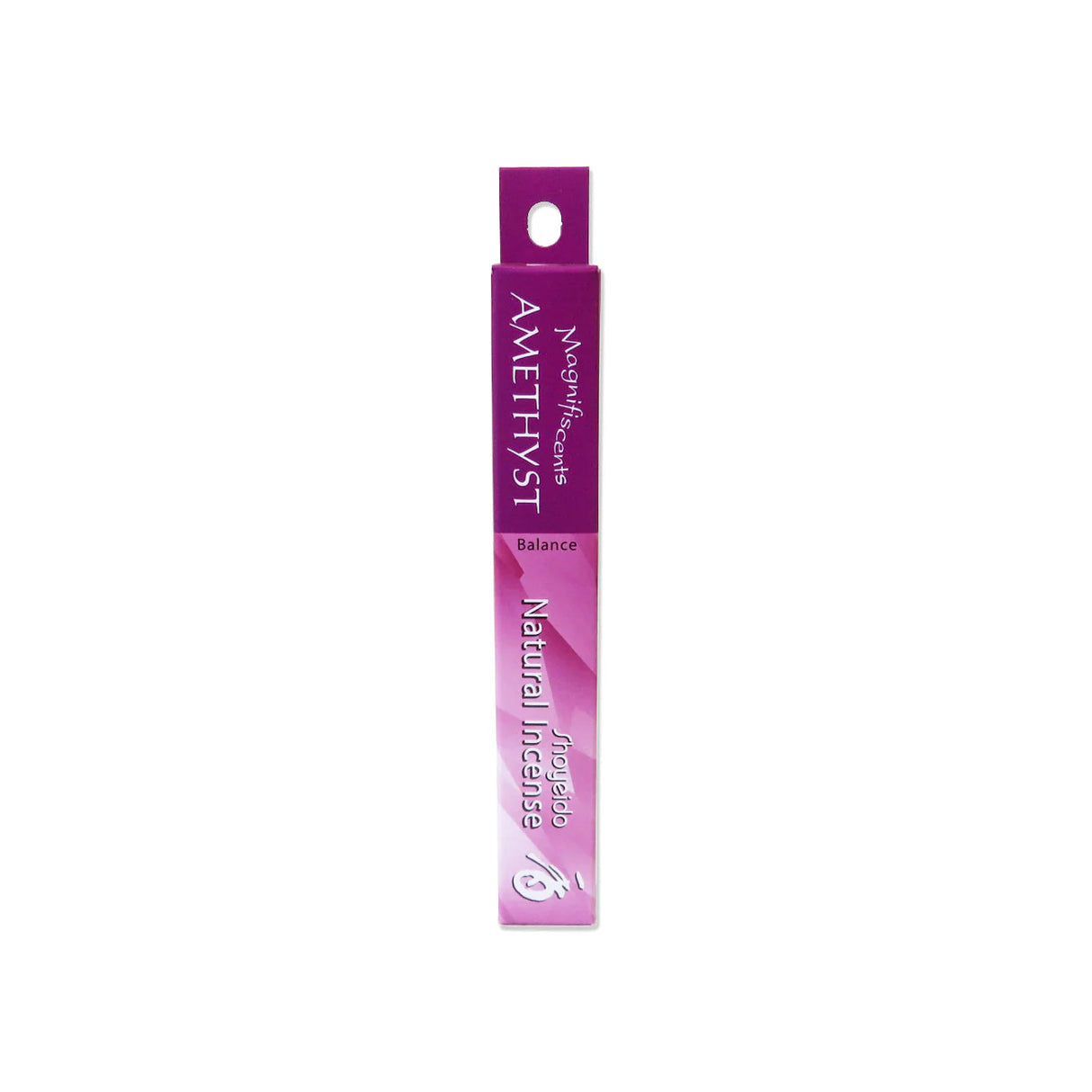 Slim purple box with writing
