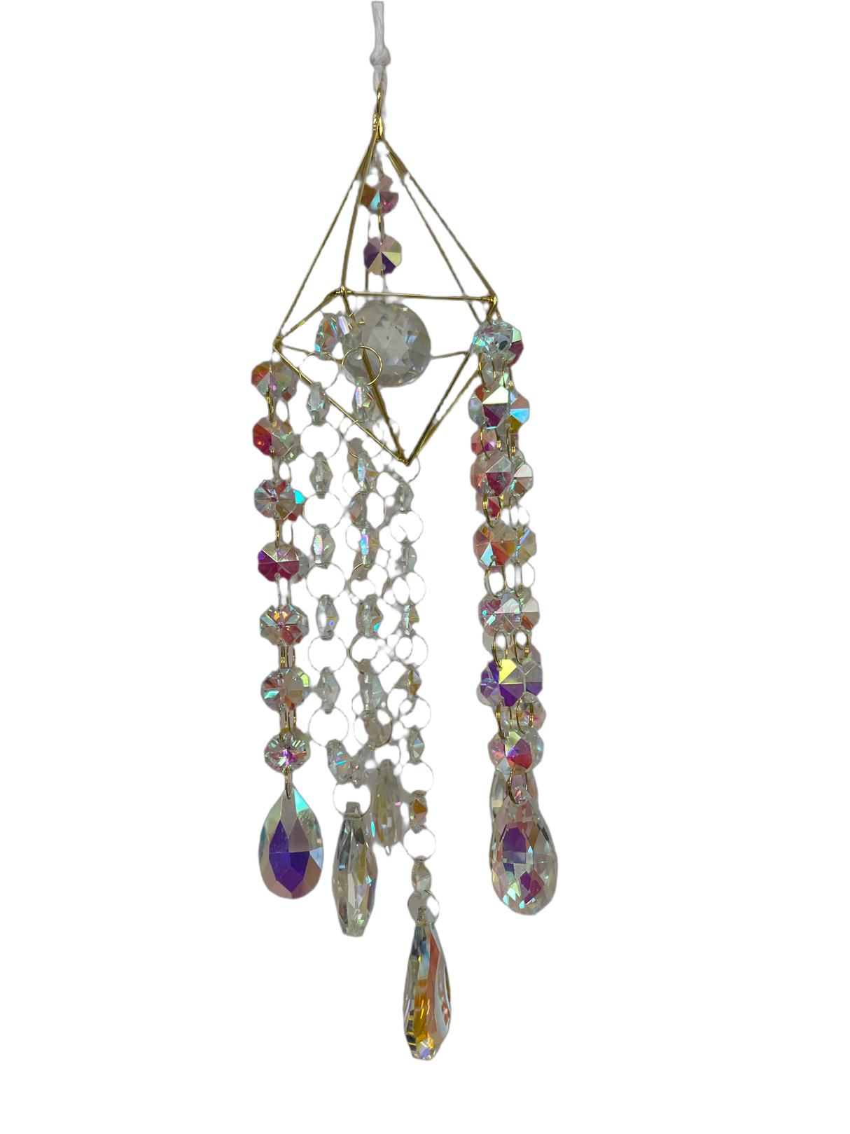 Golden Crystal Prism Sun Catcher