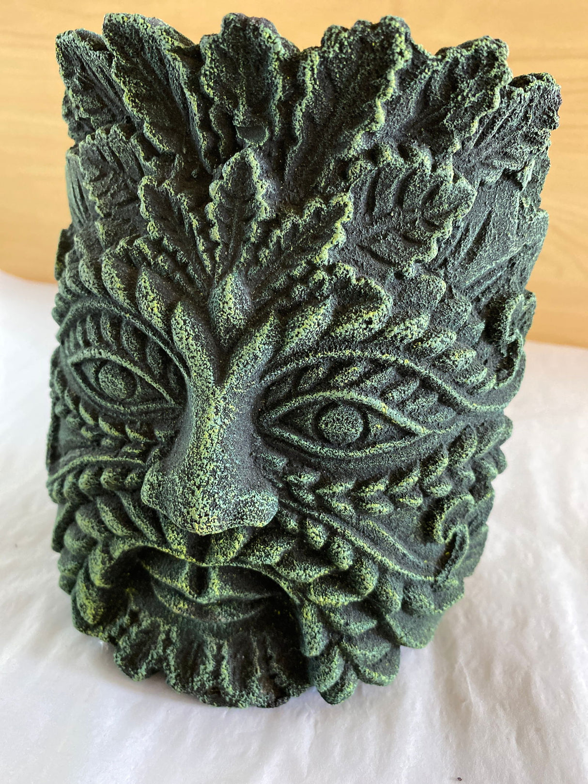 6" Stone Green Man Statue -