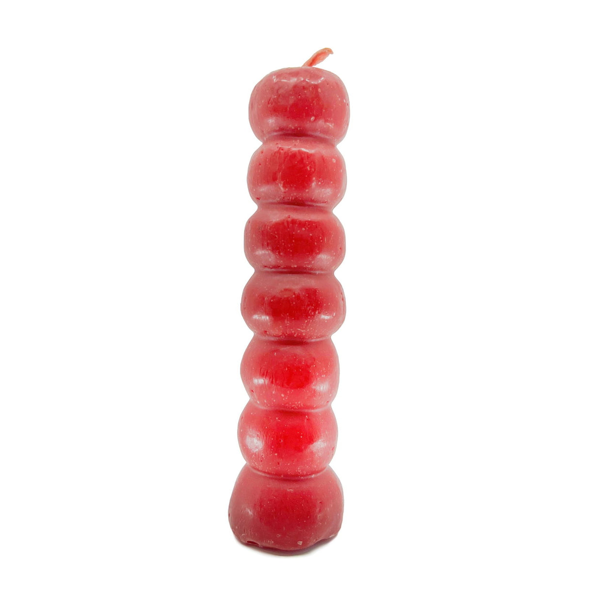 7 Day Red Knob Candle - 7 round knobs in a pillar candle shape red
