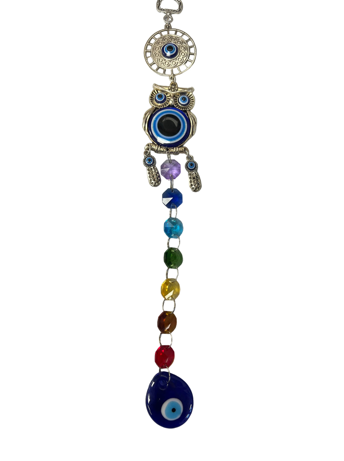 Owl Evil Eye with Suncatcher Beads
