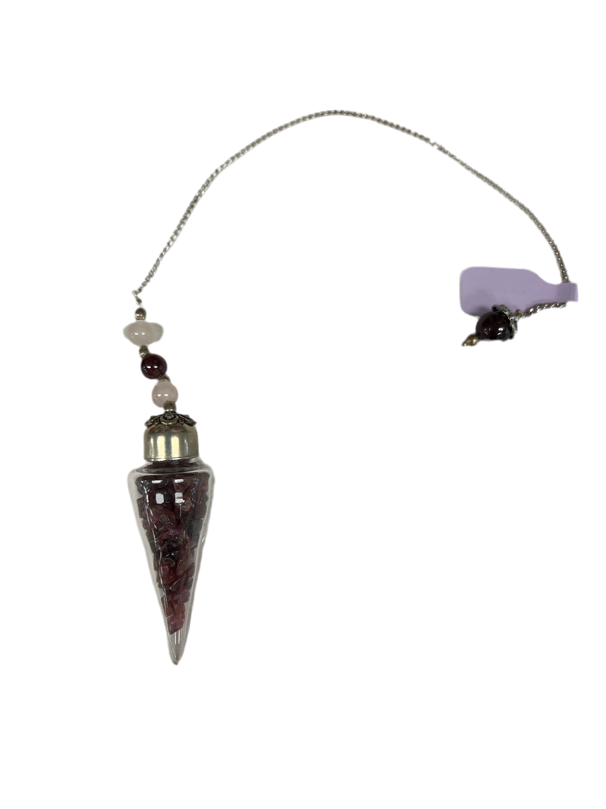 Garnet Teardrop Chip Pendulum