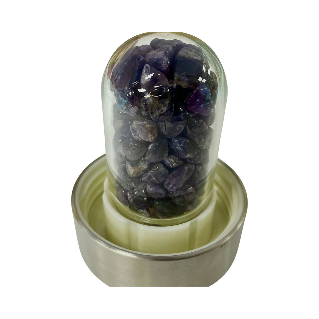 Amethyst Gemstone Infusion Glass Water Bottle