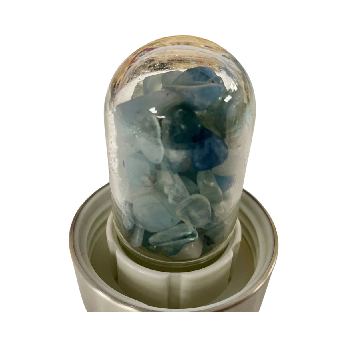 Aquamarine Gemstone Infusion Glass Water Bottle