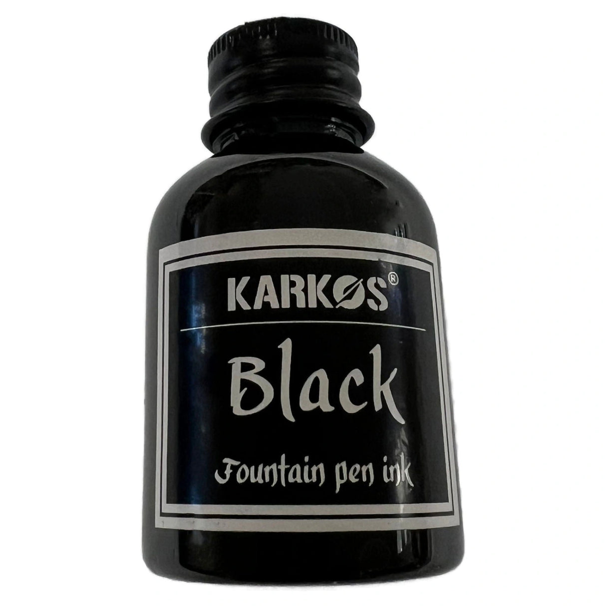 Black Calligraphy Ink - Small bottle with metal cover label Black
