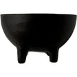 Cast Iron Burner - Large Metal bowl shape in black with tripod legs