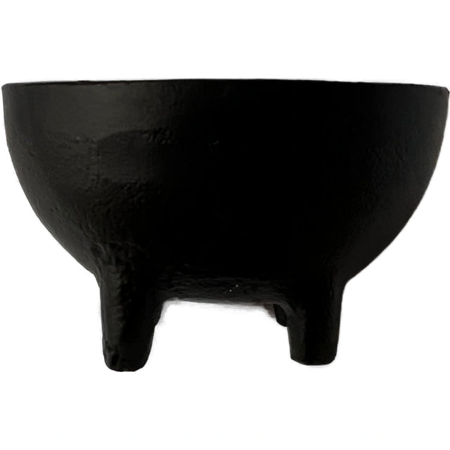 Cast Iron Burner - Large Metal bowl shape in black with tripod legs