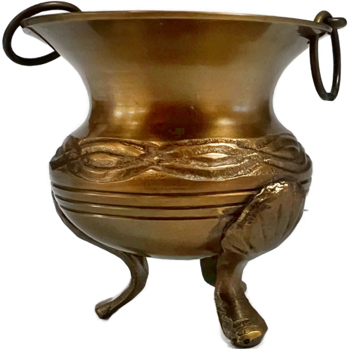 Celtic Knot Brass Cauldron - Brass vase shape cauldron with celtic knot etched on side