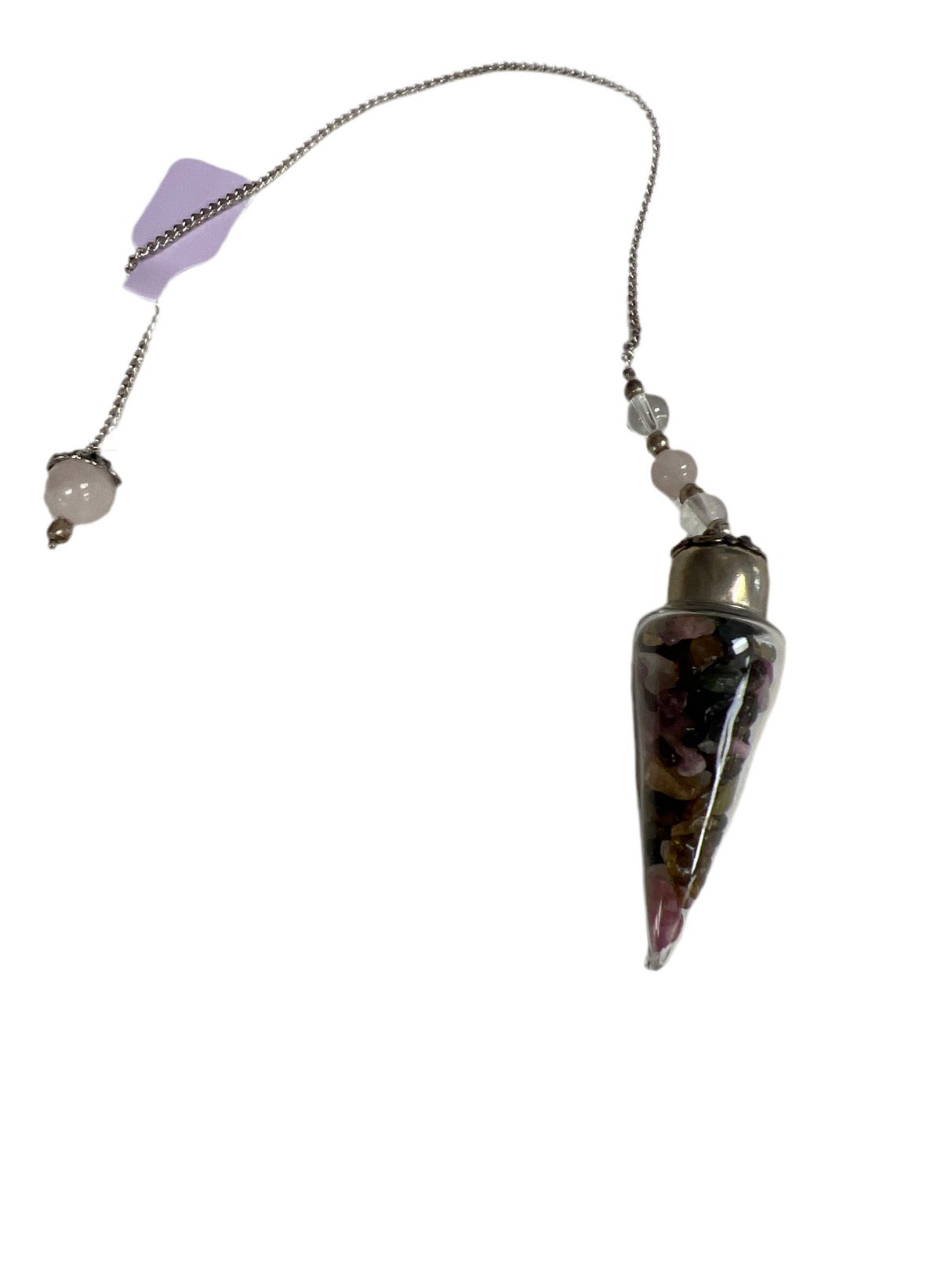 Rainbow Tourmaline Teardrop Chip Pendulum