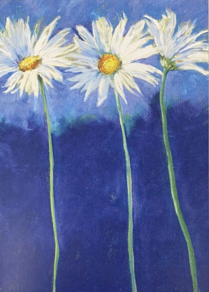 Daisies on Blue Greeting Card -