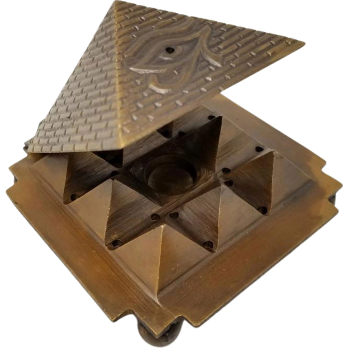 Egyption 9 Pyramid Brass Cone Burner