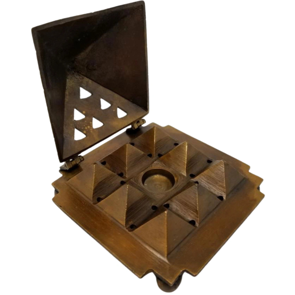 Egyption 9 Pyramid Brass Cone Burner