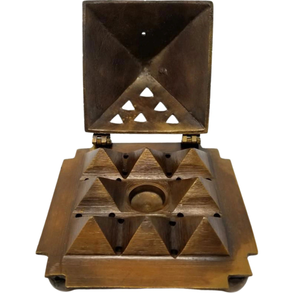 Egyption 9 Pyramid Brass Cone Burner