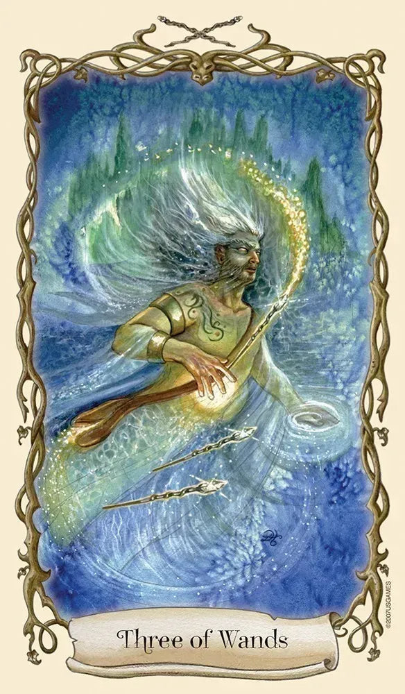 Fantastical Creatures Tarot Deck - 3 of Wands