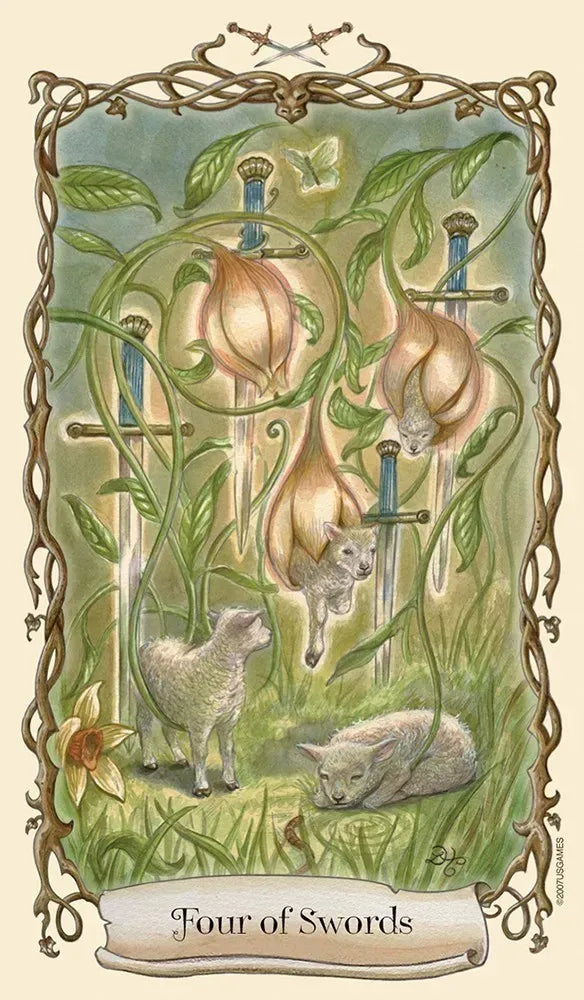 Fantastical Creatures Tarot Deck - 4 of Swords
