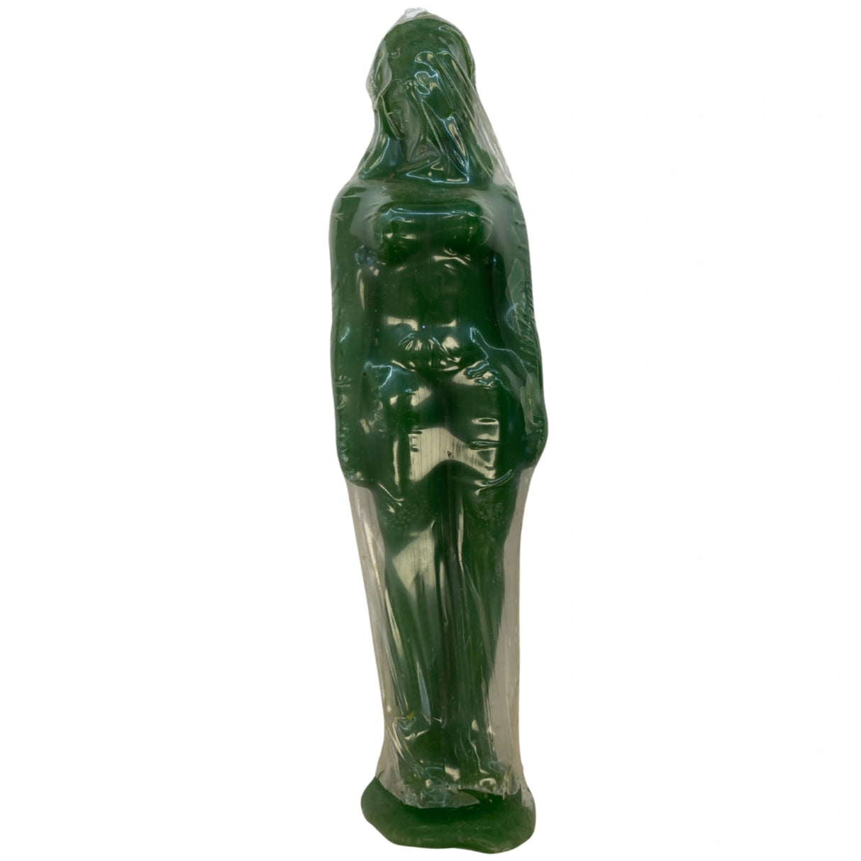 Green candle in female figure shape