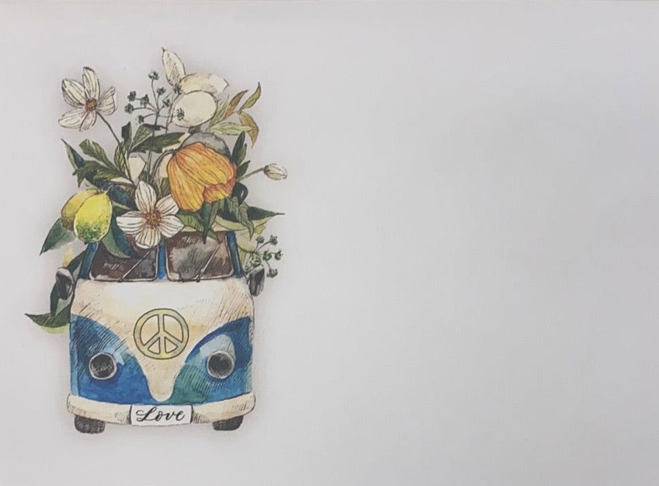 Flower Van Greeting Card -