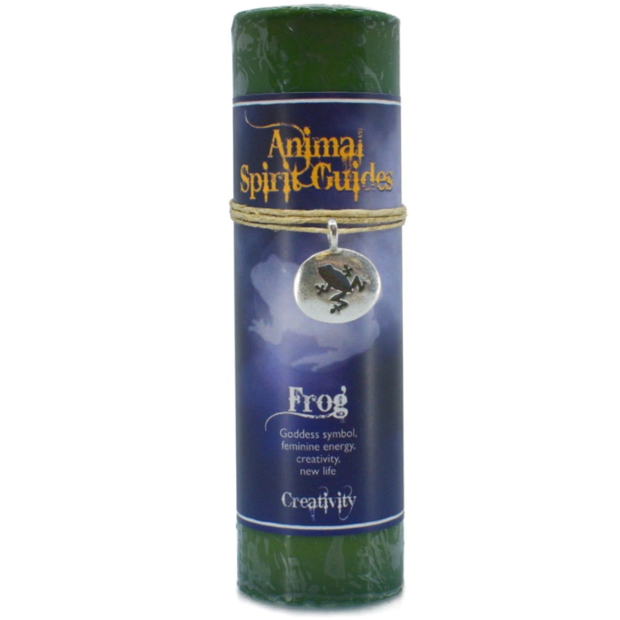 Green candle with "FROG" and "ANIMAL SPIRIT GUIDES" labels.