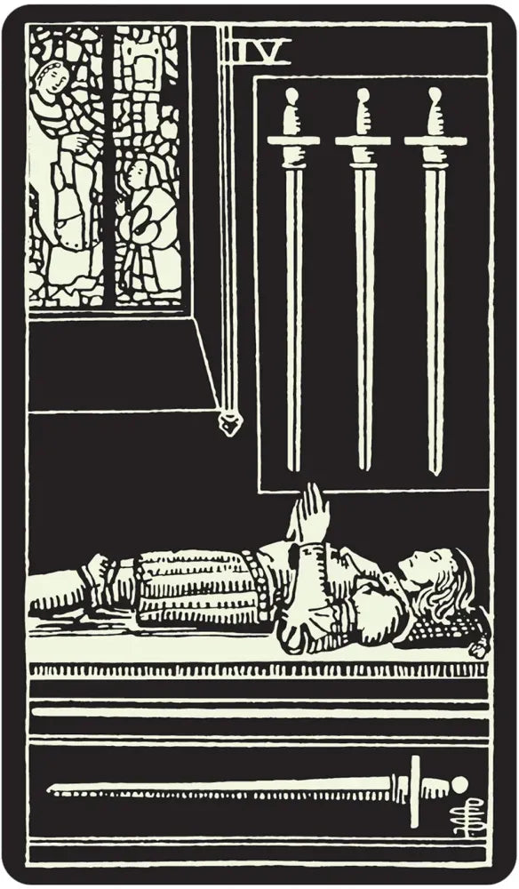 Glow in the Dark Tarot Deck - 4 of Swords