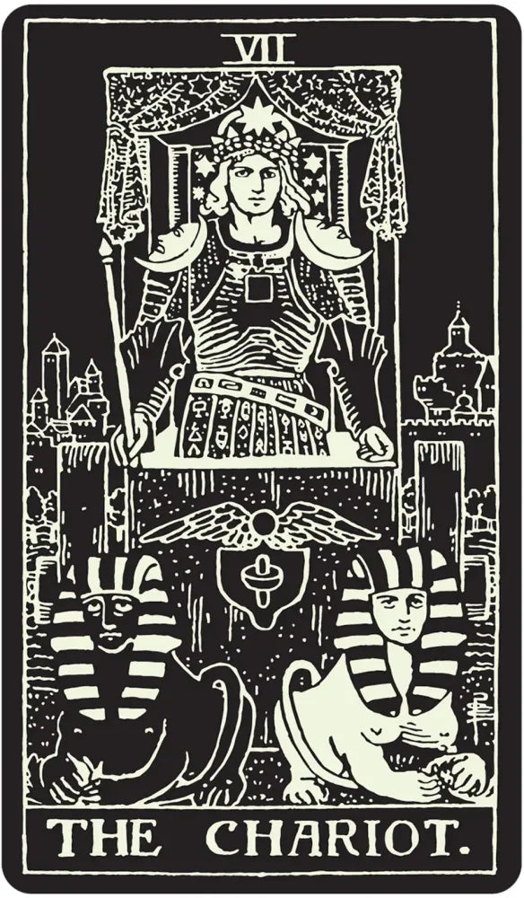 Glow in the Dark Tarot Deck - The Chariot