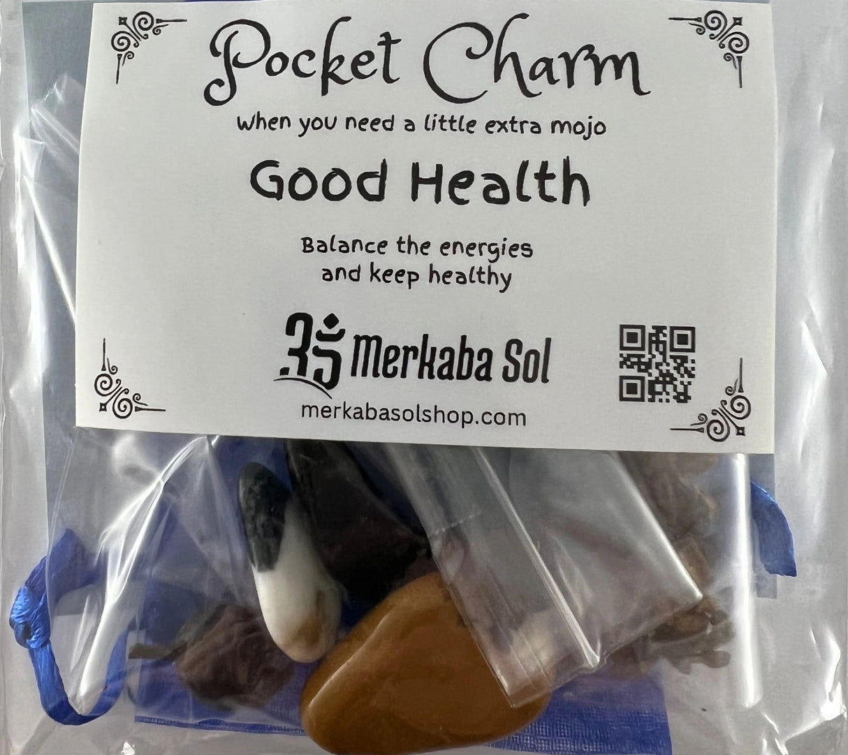 Good Health Pocket Charm Kit with Transparent packaging, White label, and Black text.