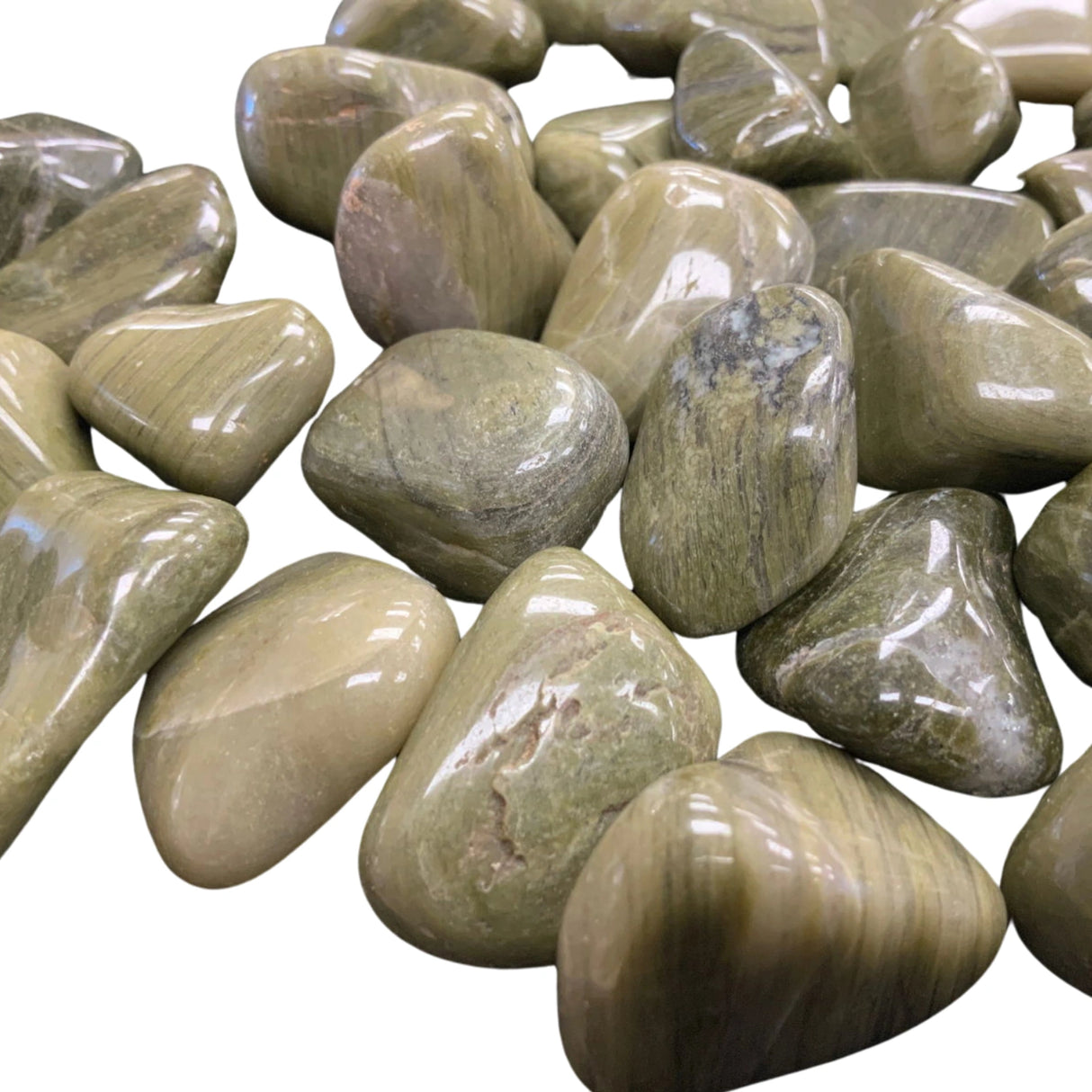 Green Fabric Jasper Tumbled