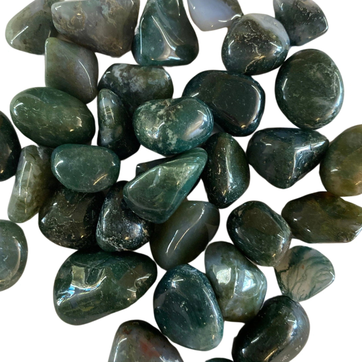 Green Moss Agate Tumbled