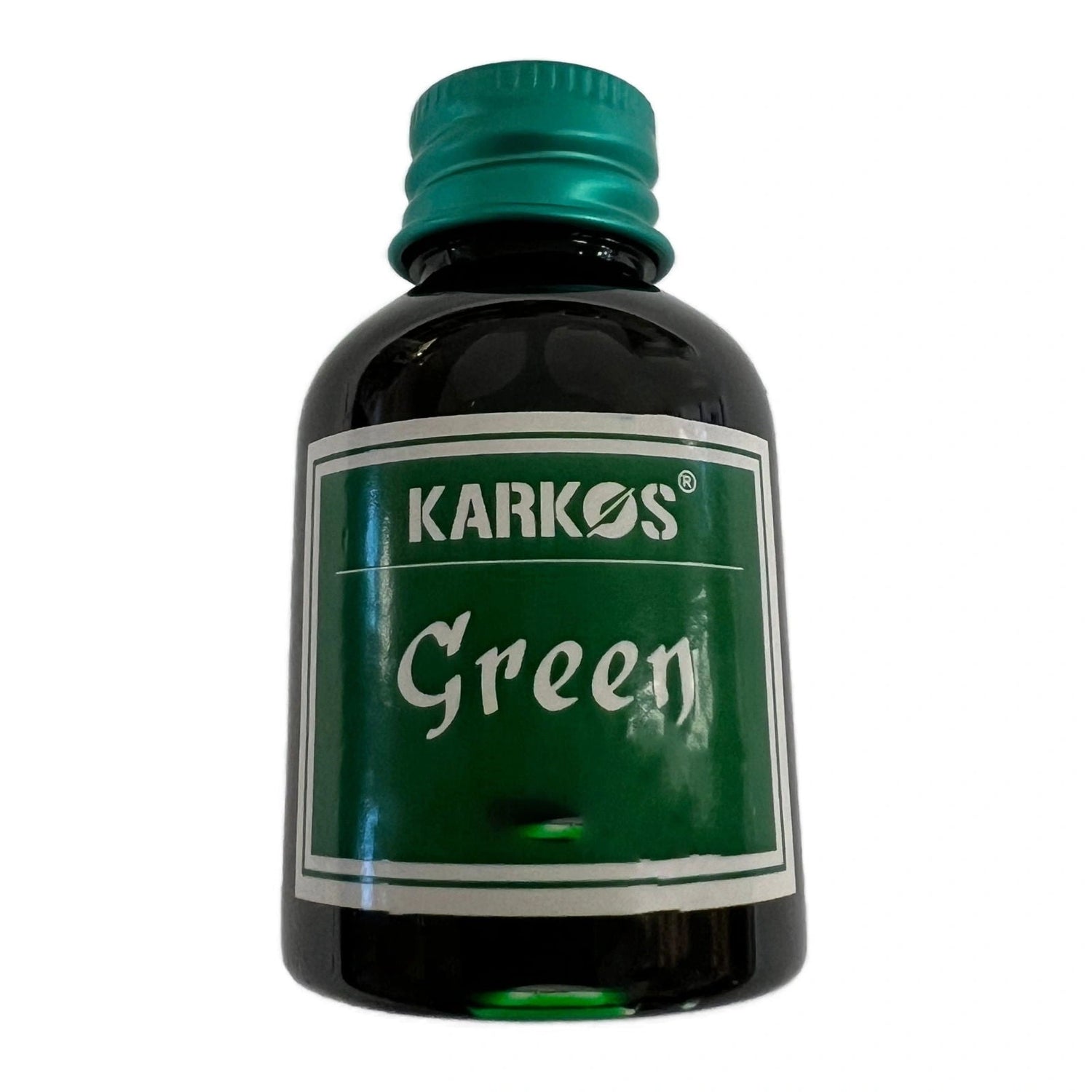 Green Calligraphy Ink - small bottle with metal top, Label Green