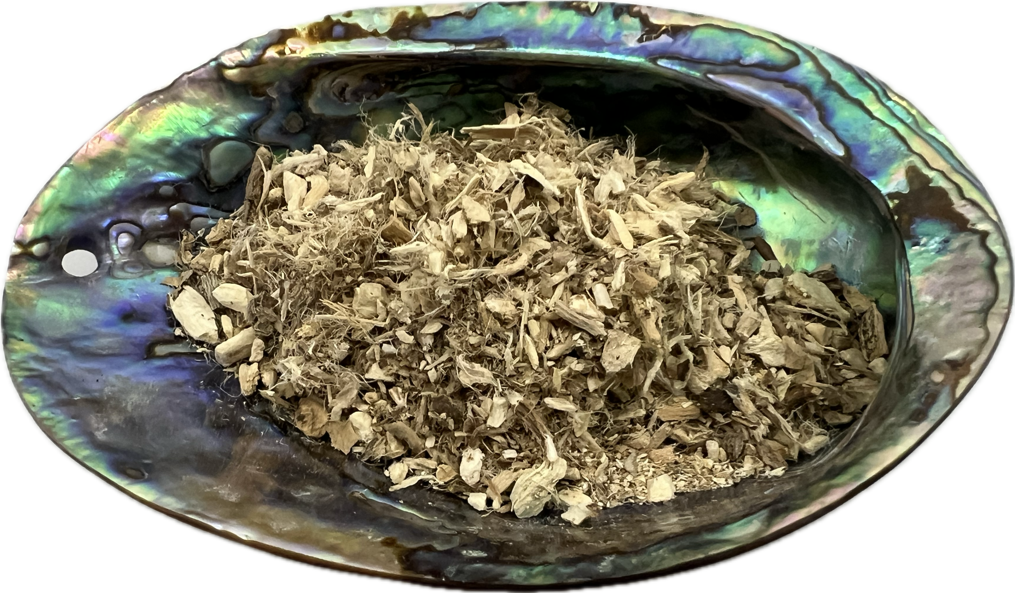 mixed dried herb in w shell bowl 