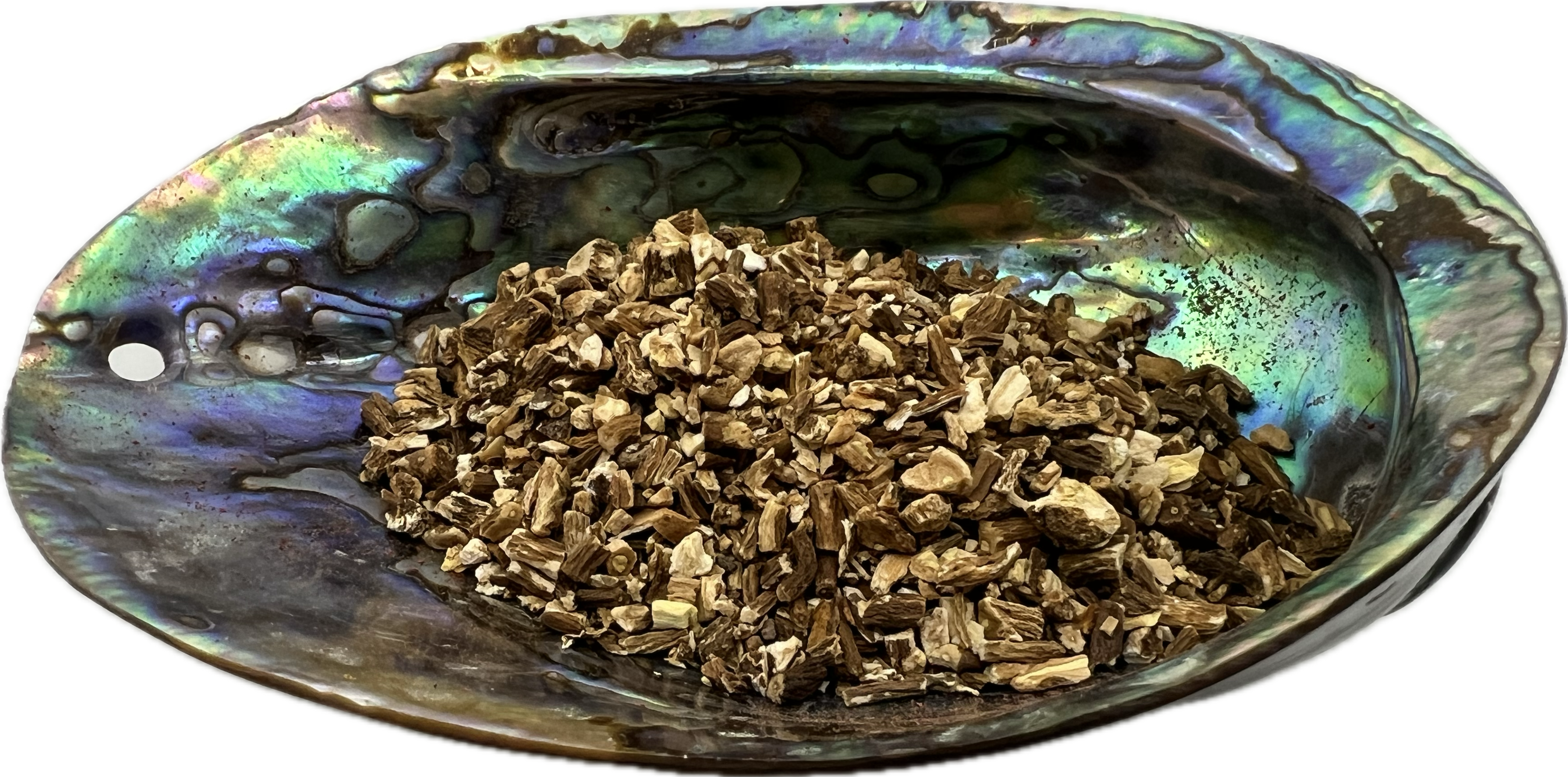 dried herbs in a shell bowl 