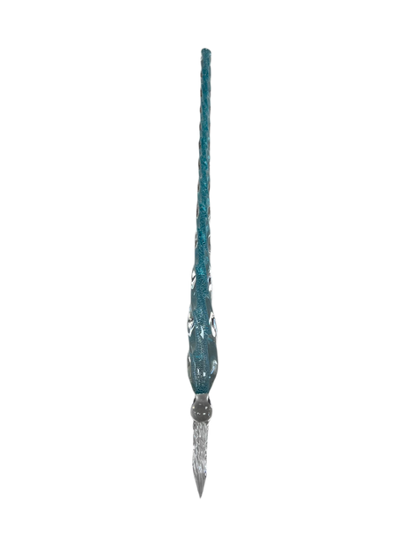 Glass pen with aqua blue core