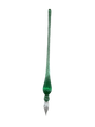 Thin glass pen with a green core