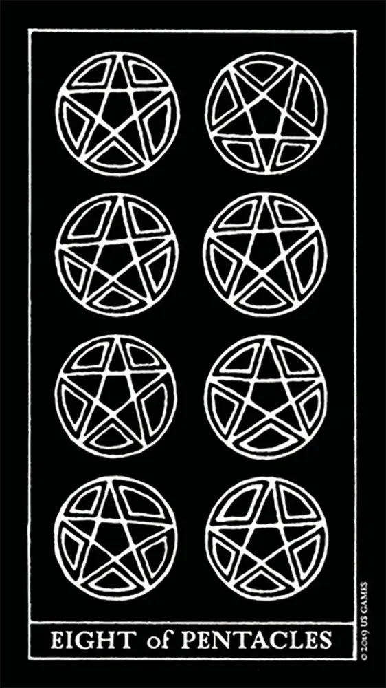 Inversion Tarot - 8 of Pentacles