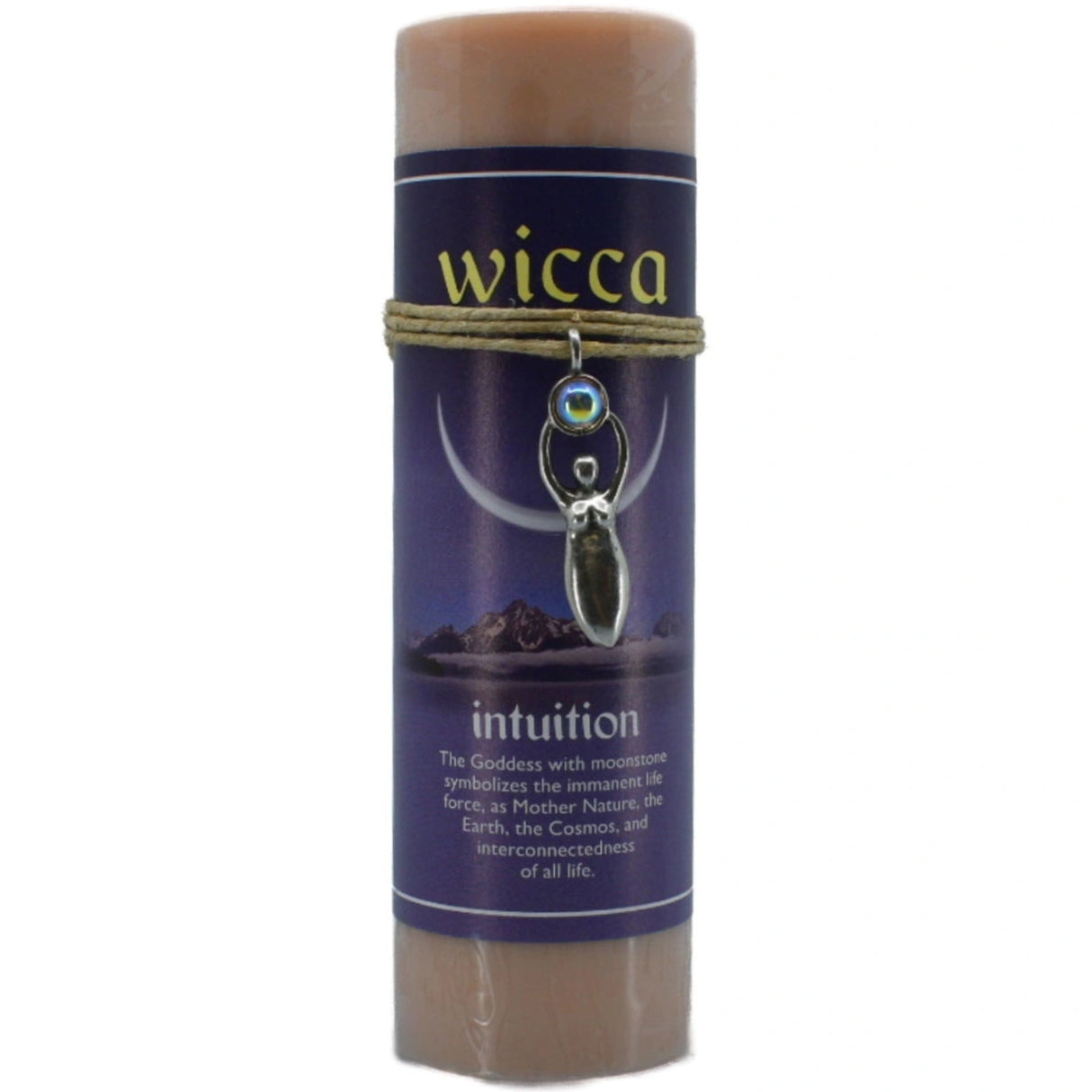 Pink candle with "WICCA" and "INTUITION" labels.