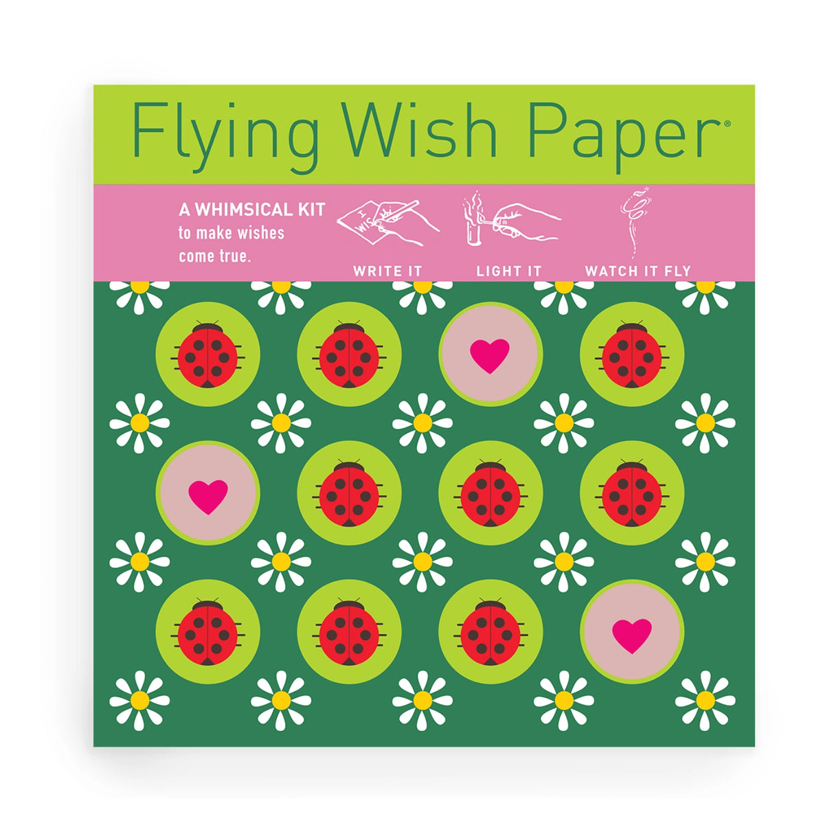 Flying Wish Paper kit with ladybug illustration.