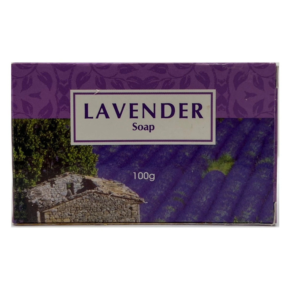 Lavender Soap - Purple blue box image of fields lavender soap