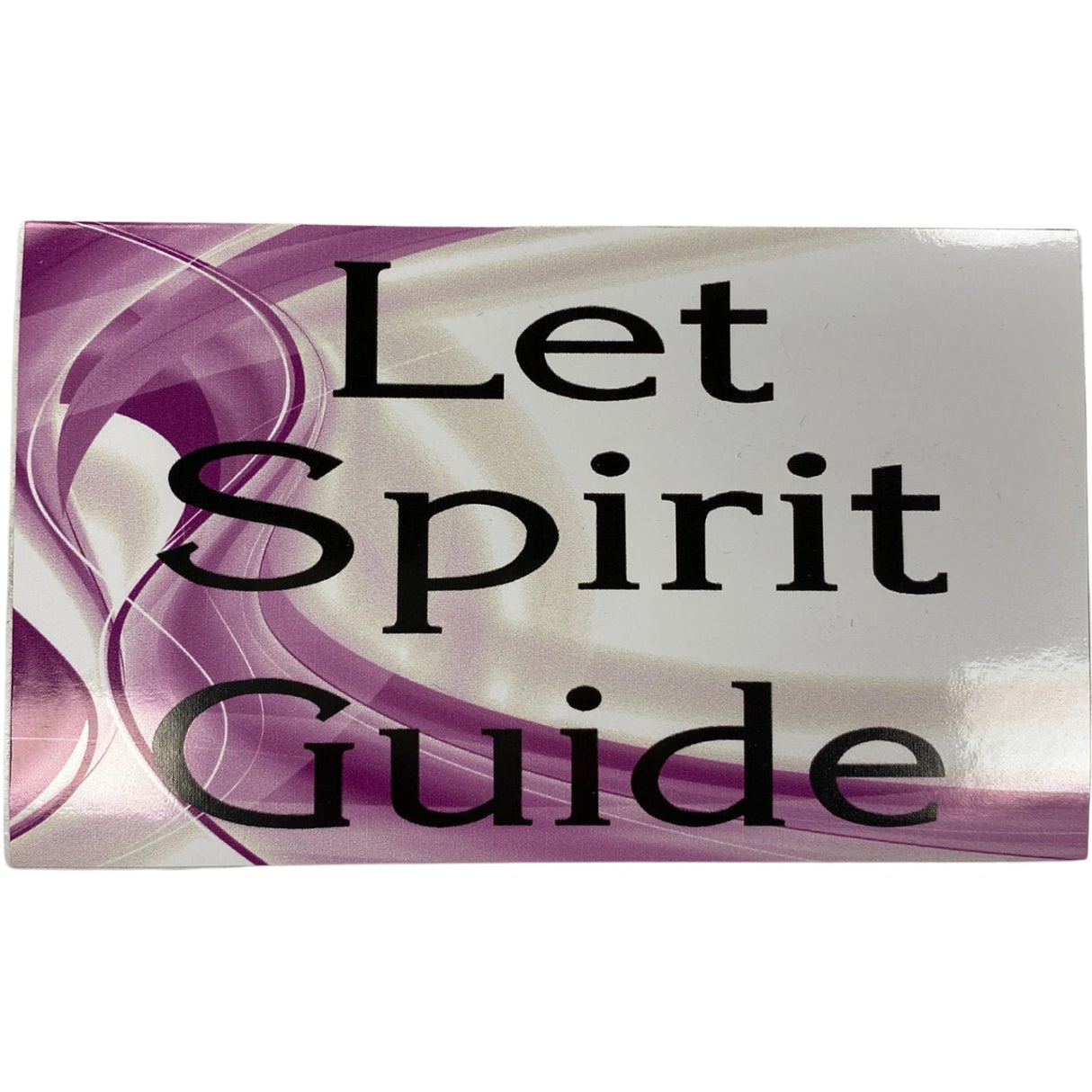 Let Spirit Guide sticker White background with purple swirls and black text.
