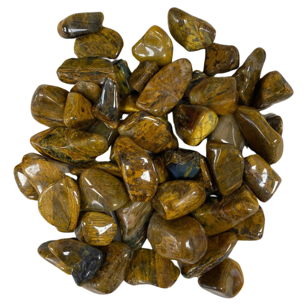 Lionskin Tumbled - Polished finish Lionskin Jasper with a blend of golden yellow and brown hues.
