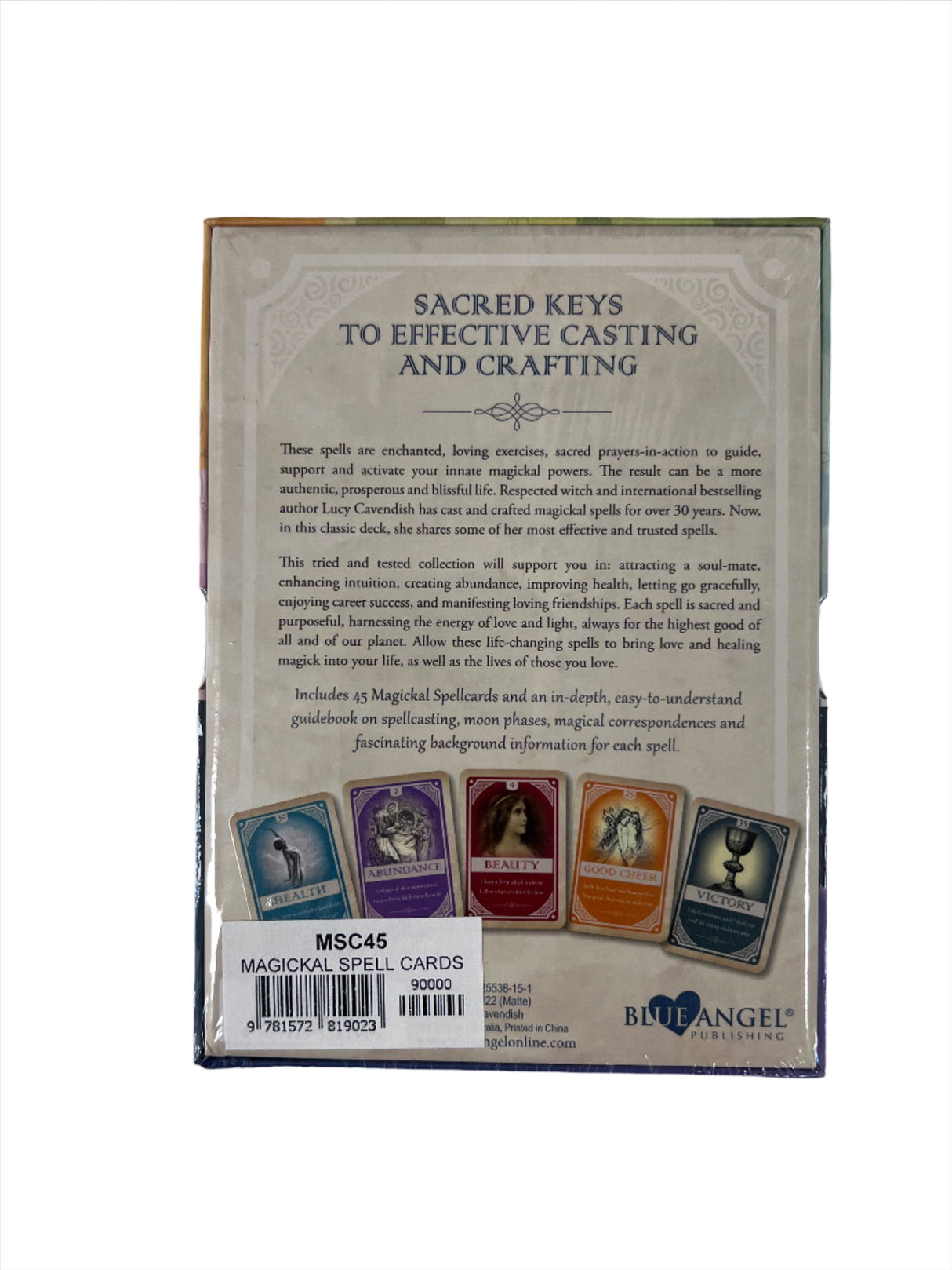 Magickal Spellcards Oracle Deck - Beige box with images of cards and a description