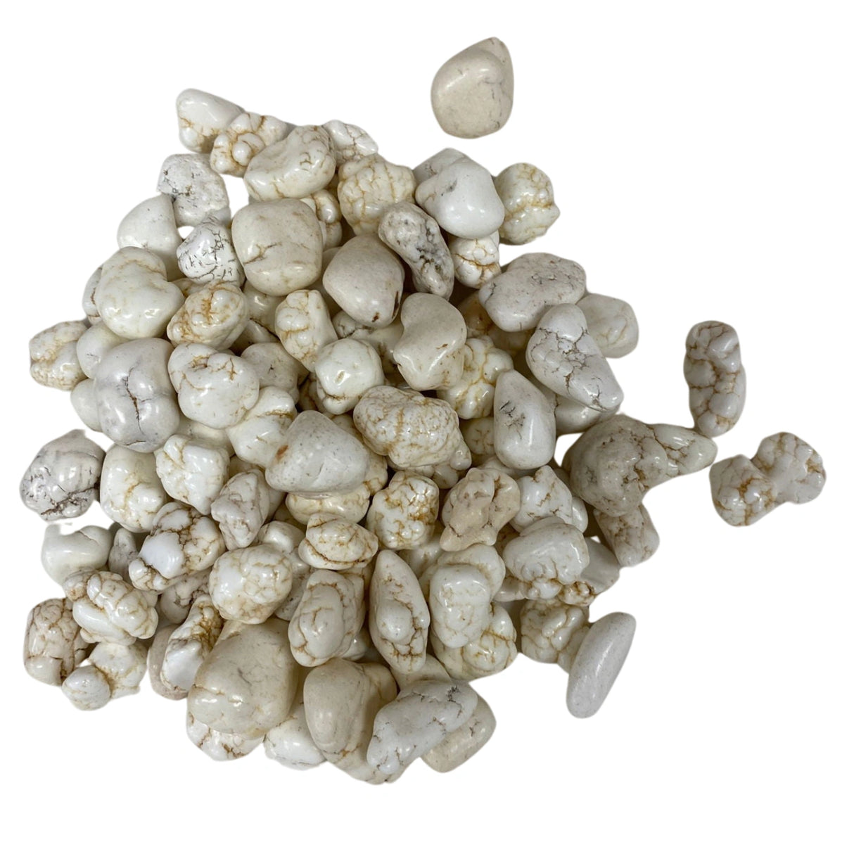 Magnesite Tumbled - Smooth, polished magnesite stones in a creamy white color.