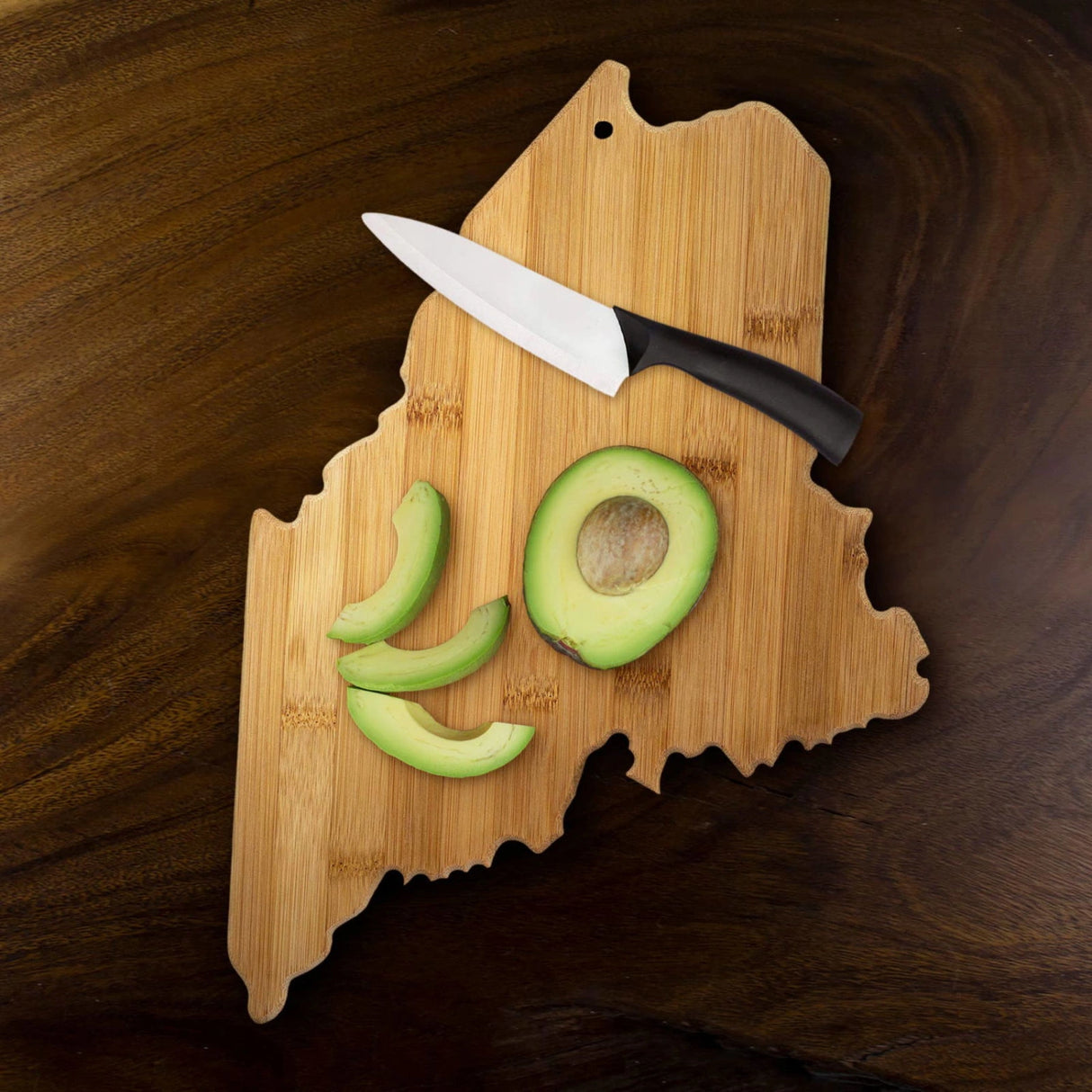 Maine State Shaped Bamboo Serving & Cutting Board
