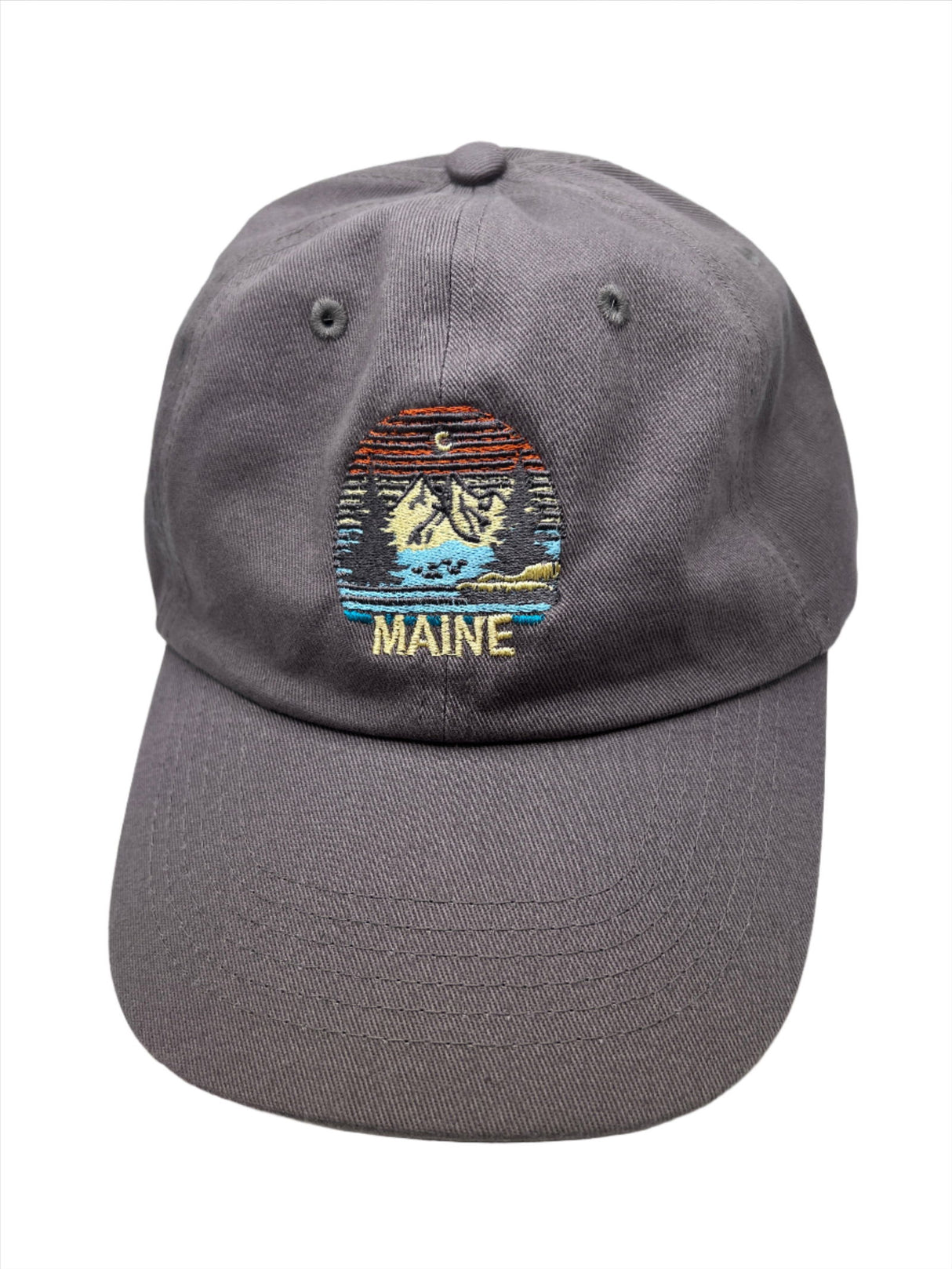 Maine Landscape Charcoal Gray Ball Cap -