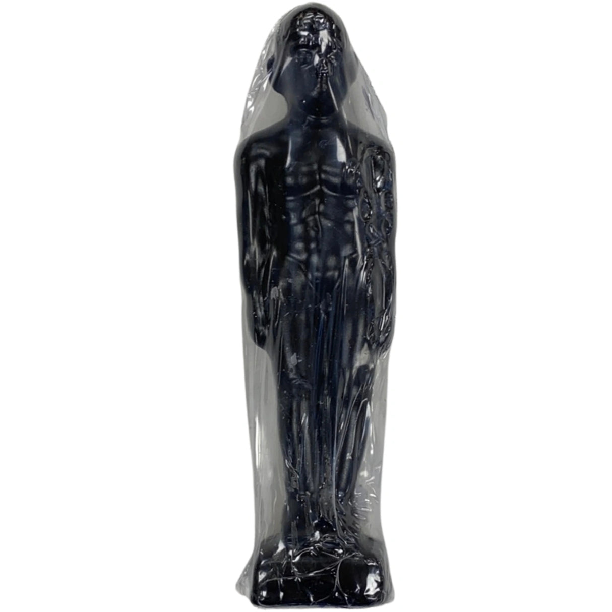 Black candle shaped like a male figure.