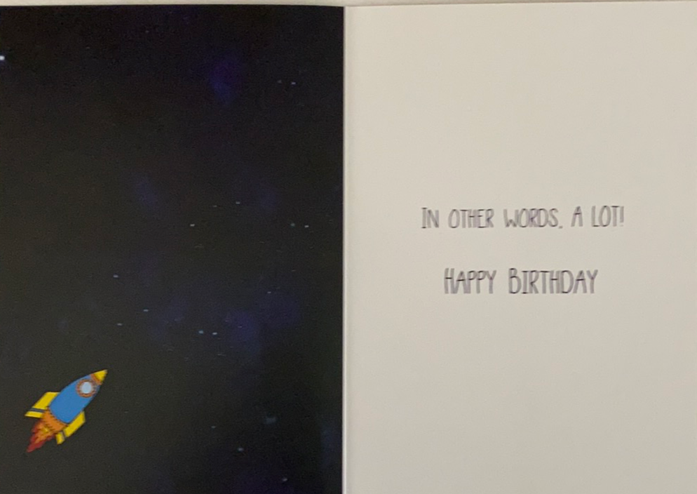 Moon and Back Birthday Greeting Card -