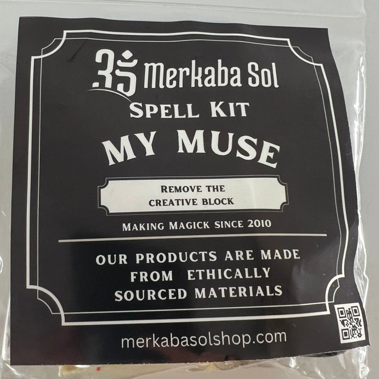 My Muse Spell Kit with Transparent packaging, Black Label, and white text.