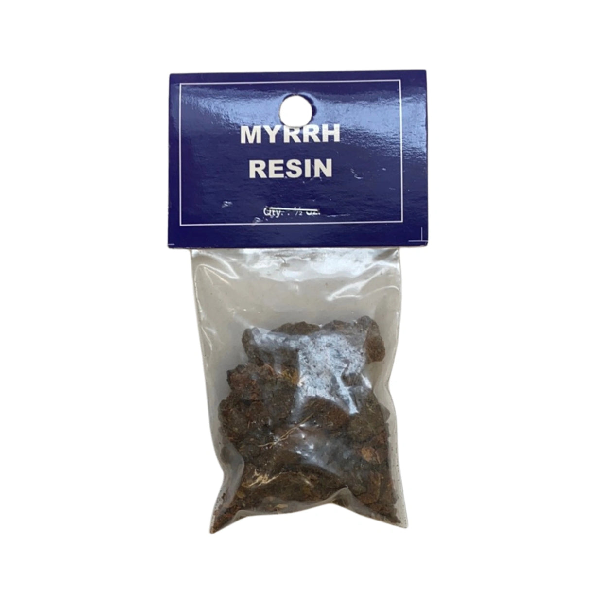 Myrrh Resin Incense packed inside a clear plastic bag