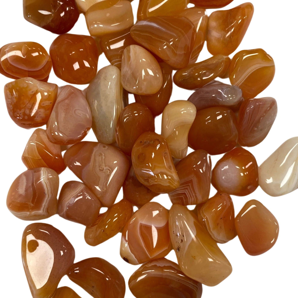 Orange Banded Agate Tumbled