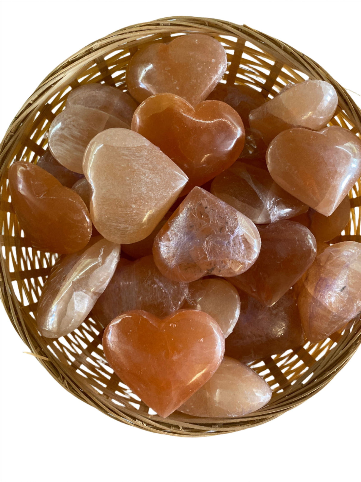 Orange Selenite Heart -