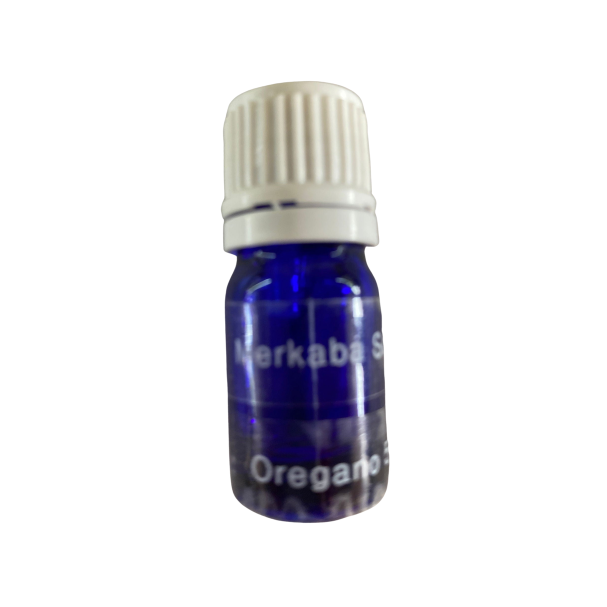 Oregano Essential Oil - Oregano Essential Oil in a small blue colored bottle with transparent label and white screw cap.